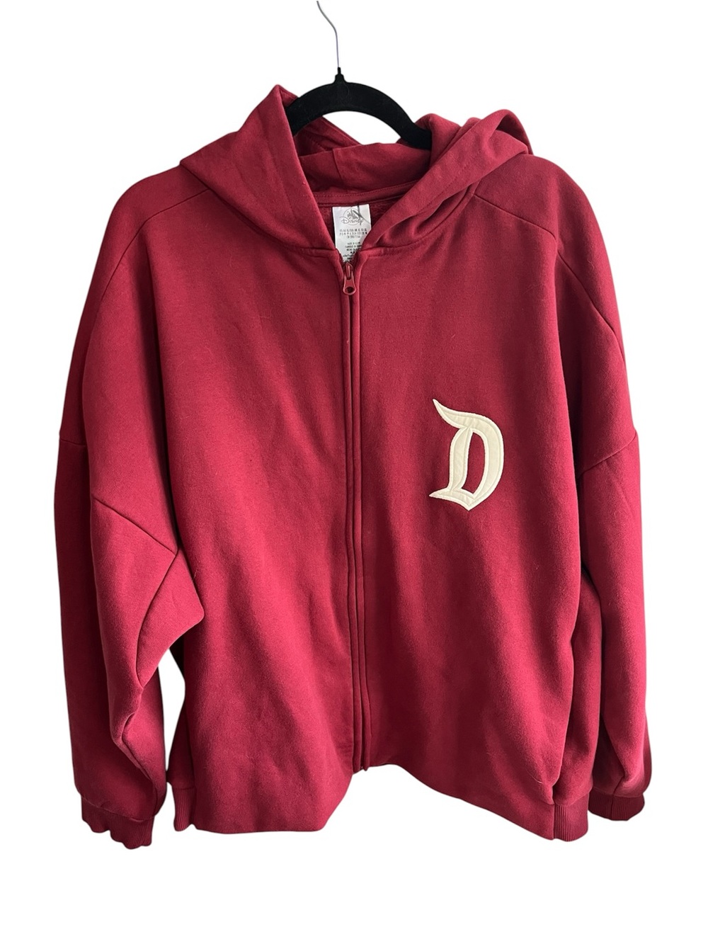 Disney Parks  Zip Hoodie Jacket Maroon/red Disneyland Embroidered Size XL